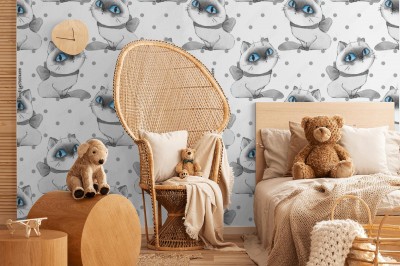 Fototapeta z pięknym kotem o błękitnych oczach