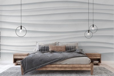 Fototapeta Abstrakcyjna biała tekstura o falistych kształtach