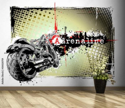 Fototapeta Ilustracja motocykla z napisem adrenalina