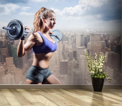 Fototapeta Kobieta na treningu crossfit