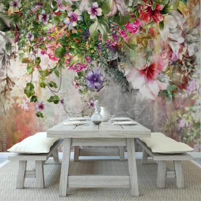 Fototapeta z wzorem w kwiaty