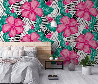 Fototapeta z jaskrawymi kwiatami