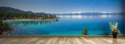 Fototapeta Panorama jeziora Tahoe z widokiem na park stanowy Sand Harbor