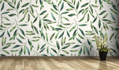 Tapeta - Wzór zielonych liści