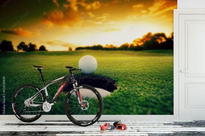 Fototapeta Piłeczka golfowa przy dołku