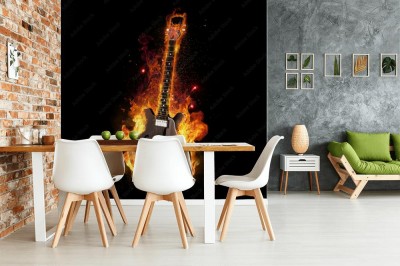 Fototapeta Płonąca gitara elektryczna