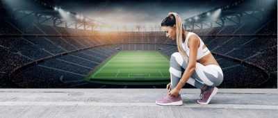 Fototapeta Stadion do piłki nożnej w panoramicznym ujęciu