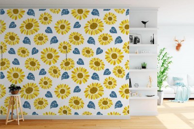 Fototapeta Wzór słonecznika w stylu doodle