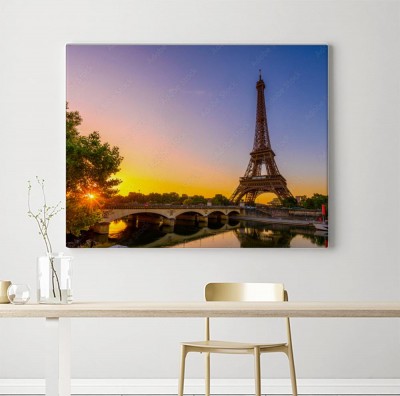 Obraz na płótnie Wschód słońca w Paryżu