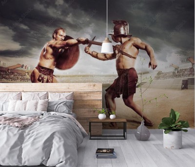 Fototapeta Gladiatorzy walczą na arenie Koloseum
