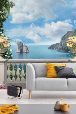 Fototapeta Piękny widok na morze z tarasu