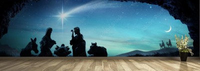 Fototapeta z motywem religijnym dla dzieci - Narodzenie Jezusa