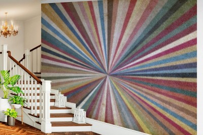 Fototapeta Abstrakcjonistyczna ilustracja kolorów w stylu retro