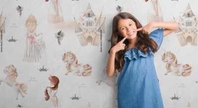 Fototapeta Mała księżniczka i jej kucyki