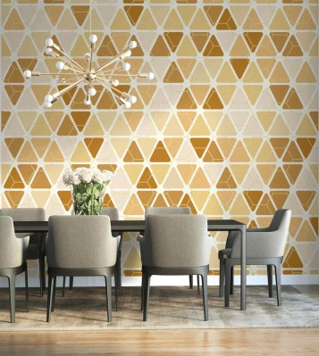 Tapeta ze złotymi trójkątami tworzącymi mozaikę