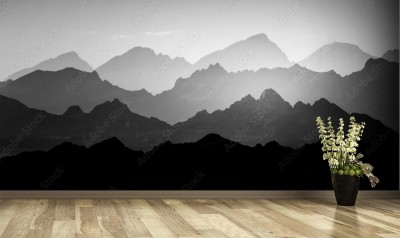 Fototapeta Abstrakcyjna linia horyzontu górskiego krajobrazu