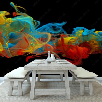 Fototapeta Kolorowy atrament wirujący w wodzie