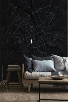 Fototapeta Mapa Warszawy na plakacie