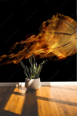 Fototapeta Ognista piłka do koszykówki