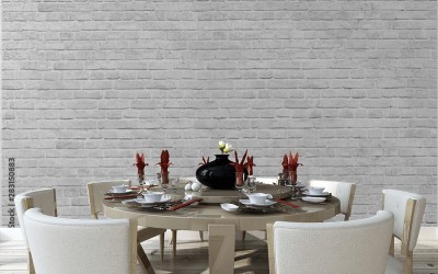 Fototapeta Stara biała ściana z cegieł