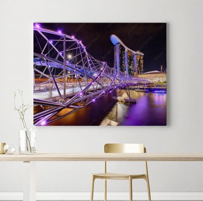 Obraz na płótnie Most Helix z Marina Bay Sands w tle