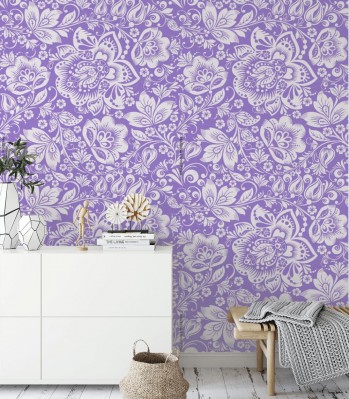 Fototapeta Wzór z fioletowych ozdobnych kwiatów