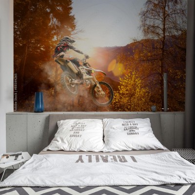 Fototapeta Motocross o zachodzie słońca