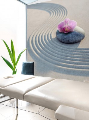 Fototapeta Orchidea na kamieniu w piasku