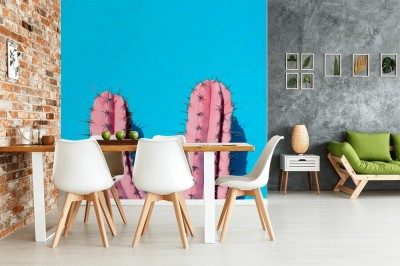 Fototapeta Różowy kaktus  w służbie sztuki współczesnej