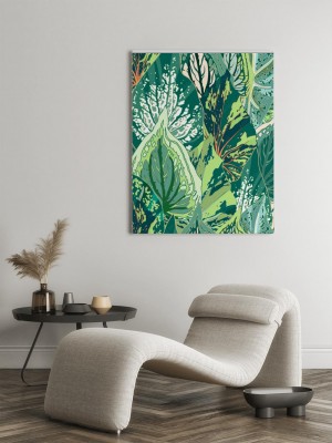 Obrazy do salonu Zielony liść tropikalny