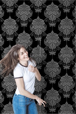 Fototapeta barokowa z klasycznym ciemnym ornamentem