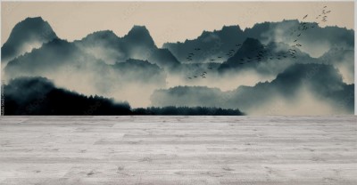 Fototapeta Orientalne malarstwo wodne