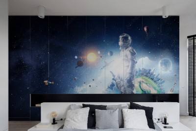 Naklejka na szafę Kosmonauta podczas misji w kosmosie