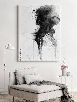 Obrazy do salonu Abstrakcyjny czarnobiały portret kobiety
