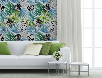 Tapeta Tropikalne tło - malowidło akwarelowe