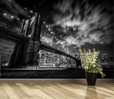 Fototapeta Architektura miejska widziana  spod mostu brooklińskiego w New York City