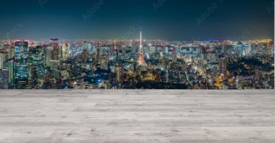 Fototapeta Centrum miasta w Tokio wieczorem