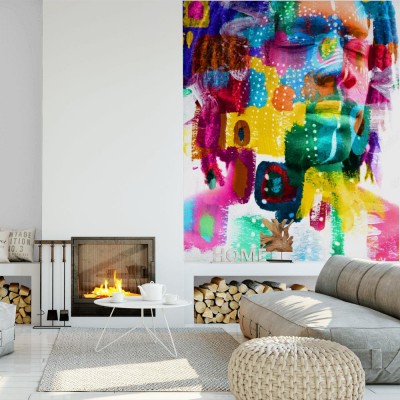 Fototapeta Kolorowy portret z abstrakcyjnych grafik