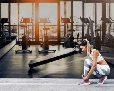 Fototapeta Nowoczesna siłownia na piętrze