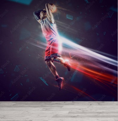 Fototapeta Rozmazany koszykarz w ruchu