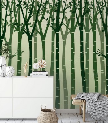 Fototapeta Zielona ilustracja drzew