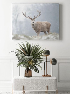Obraz na płótnie Jeleń w zimie