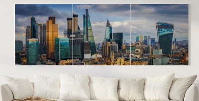 Obraz na płótnie Panoramiczny widok na Bank i Canary Wharf w Londynie