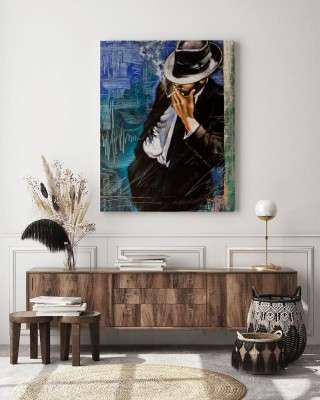 Obraz na płótnie Portret mężczyzny z papierosem