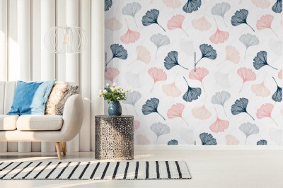 Tapeta Wzór z liści miłorzębu japońskiego