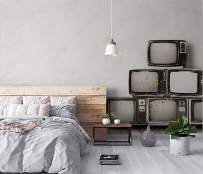 Fototapeta Z telewizorami w stylu retro