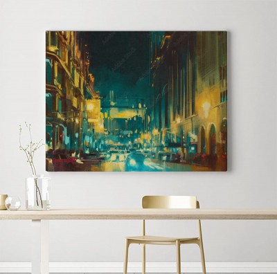 Obrazy do salonu Malarstwo ilustracyjne z historycznymi budynkami