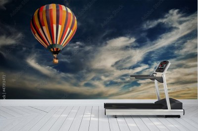 Fototapeta Balon powietrzny na tle ciemnego nieba