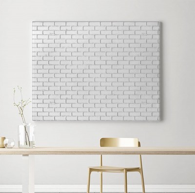Obraz na płótnie Biały ściana z równych cegieł