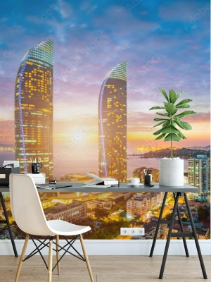 Fototapeta Chińskie miasto Xiamen w nocy